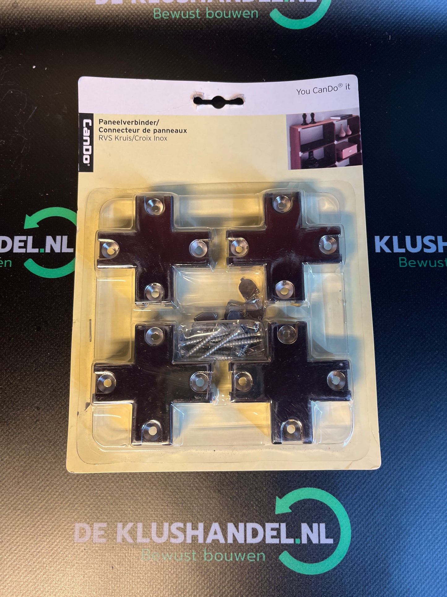 Cando paneelverbinder kruis RVS