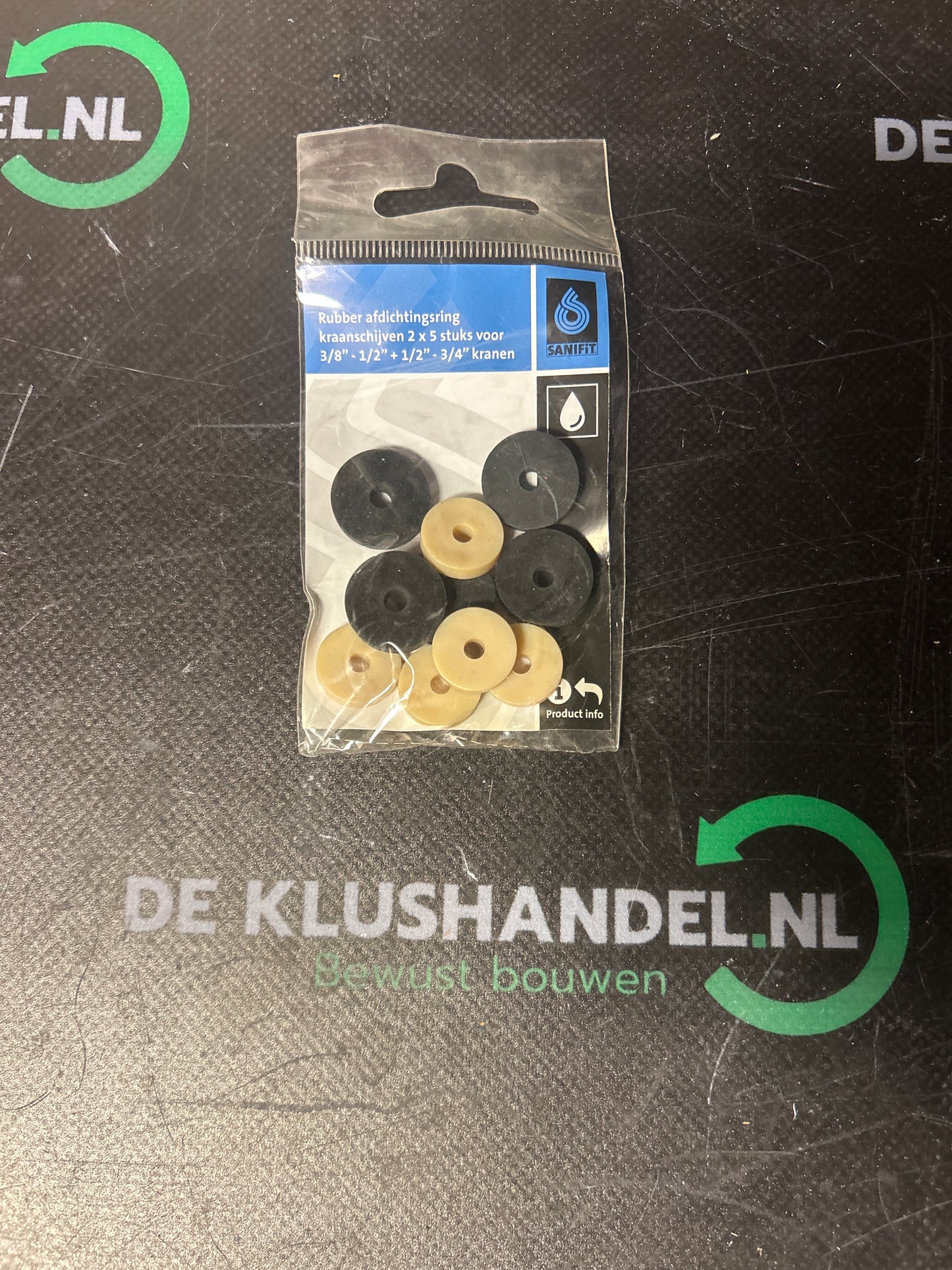 Sanifit afdichtingsring kraanschijven 2x5 stuks 3/8 - 1/2 + 1/2 - 3/4