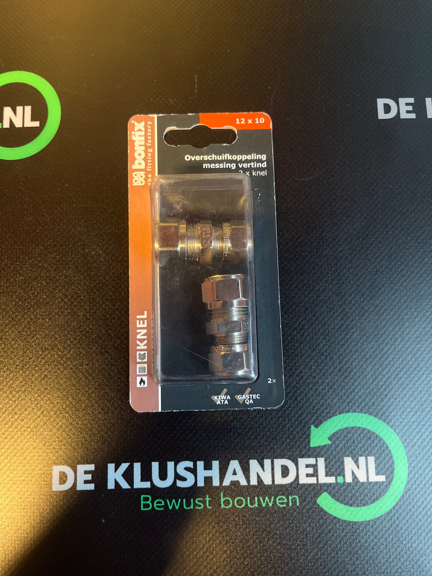 Bonfix vernikkelde knelkoppeling recht 10x12mm