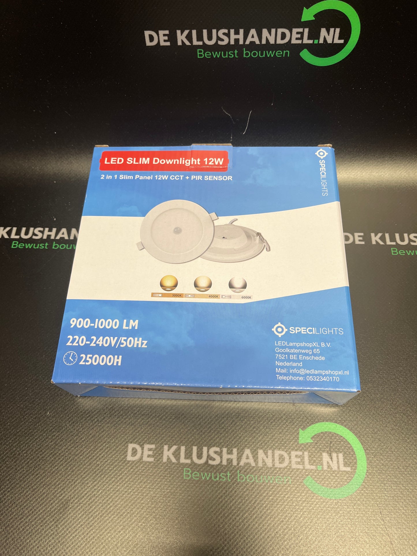 LED Slim Downlight 12W met ingebouwde sensor - Lichtkleur 3000/4000/6000K