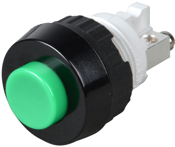 Rafi drukschakelaar 250v 0,7A, Ø 15,2mm, groen
