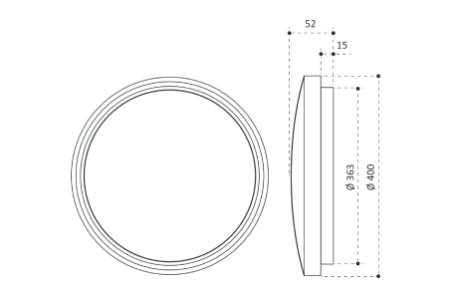 Lumission upload 400 lite plafond/muur lamp
