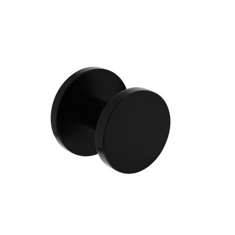 Intersteel Voordeurknop plat ø55mm op achterplaat ø60mm éénzijdige montage aluminium zwart