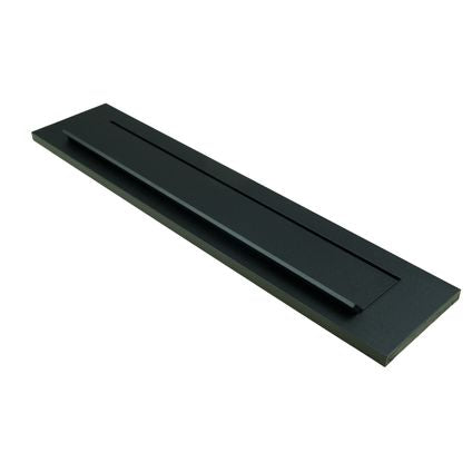 Avenue Brievenbus Briefplaat met Veer - Aluminium - Zwart - 35x12x2cm