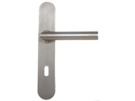 Linea Bertomani Deurklinkset op plaat 7,2cm inox