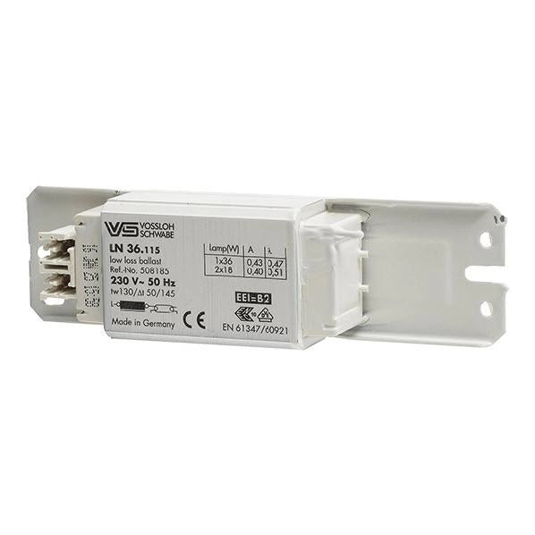 Vossloh VSLN3611 voorschakelapparaaat 1x36-40W of 2x18-20W conventioneel