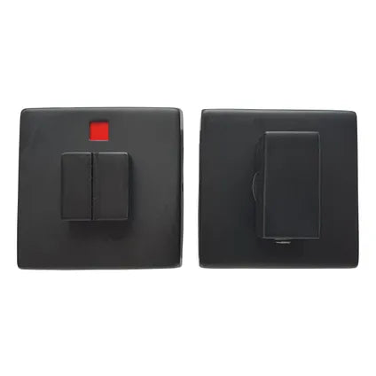 Toiletslot WC-slot Deurgrendel Vierkant Slotenbeslag - Mat Zwart Rvs - 8x5x5cm