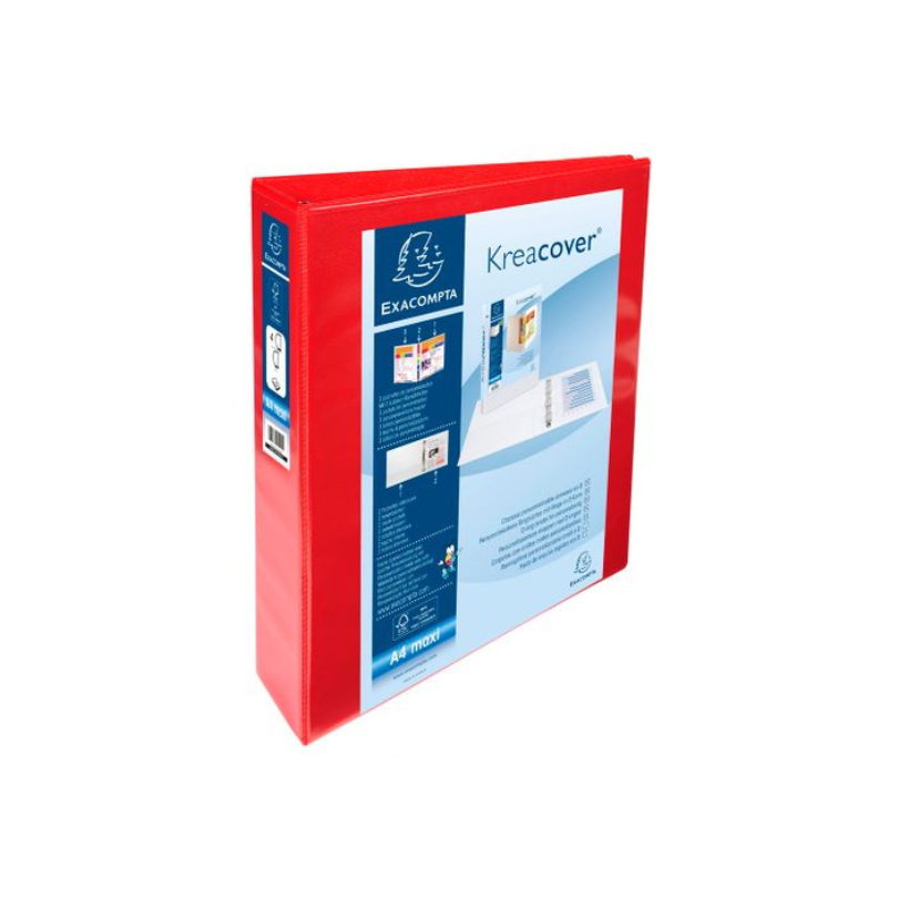 Exacompta Ringmap PP Kreacover A4+ 4D-R 50mm rood
