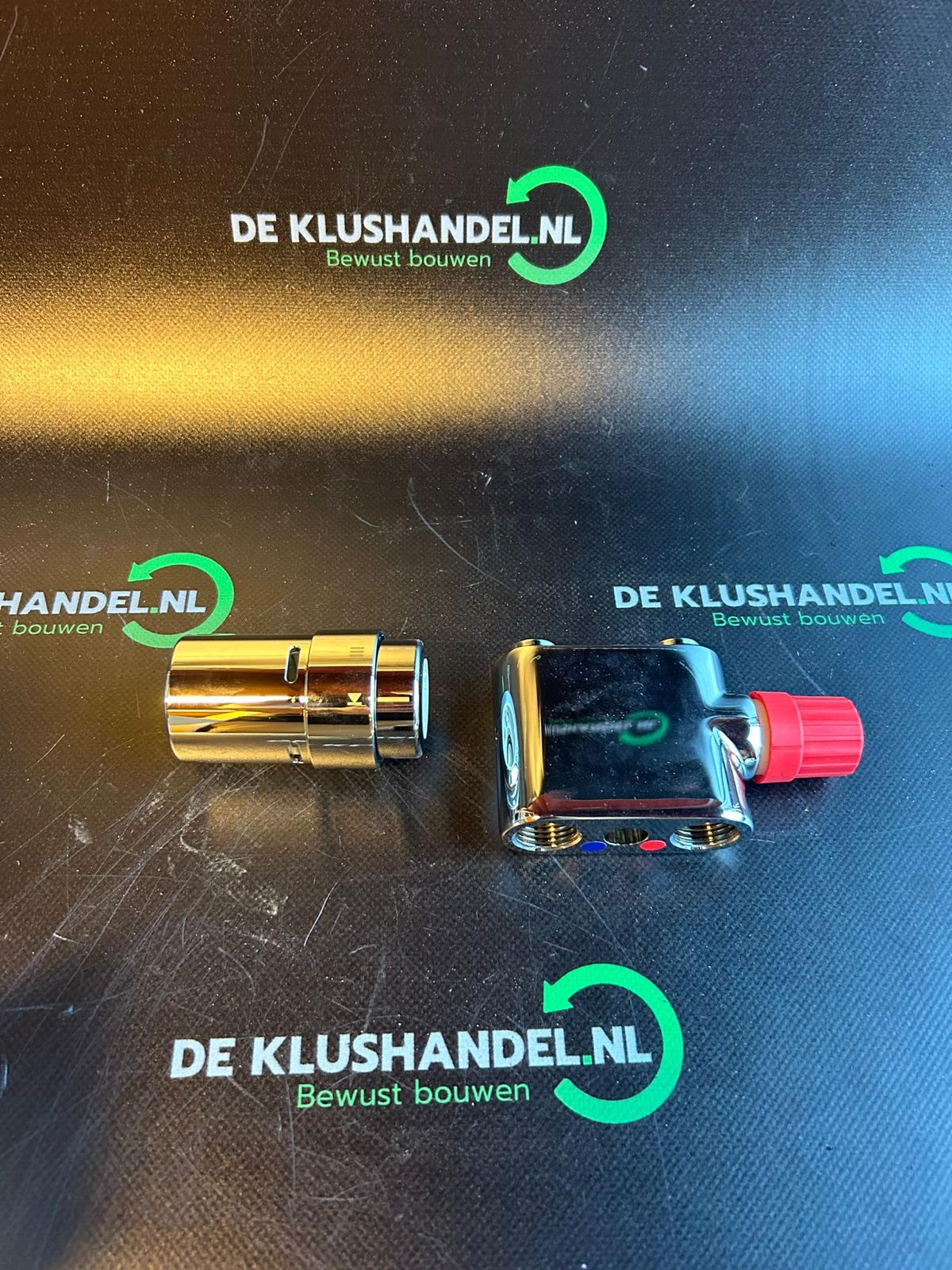 Danfoss design onderblokset 2-punts recht chroom