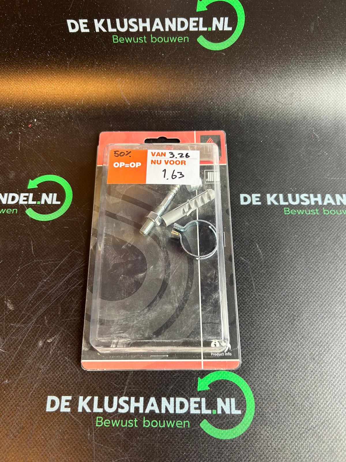 Sanifit muurbeugel + stokschroef M8x28mm + plug