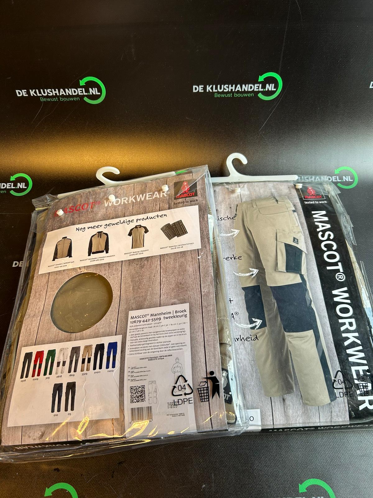 Mascot werkbroek Mannheim | 12679-442 | 05509-lichtkhaki/zwart | Maat 82C50