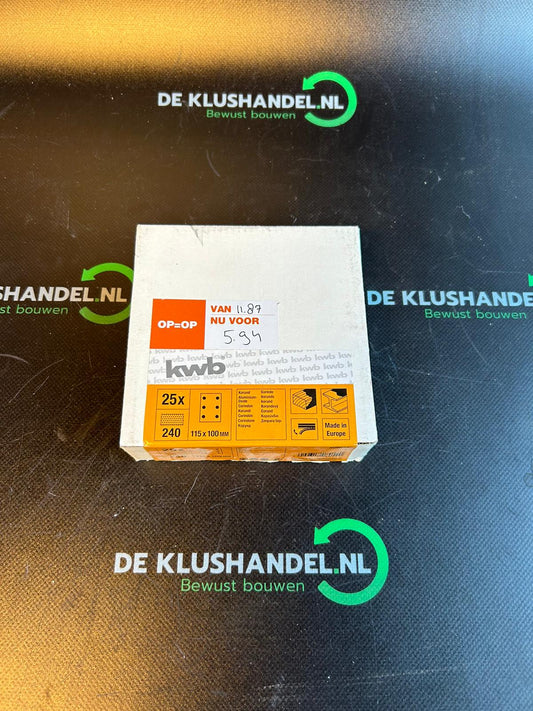 KWB Schuurstrook 115x100 mm P240, 25 stuks