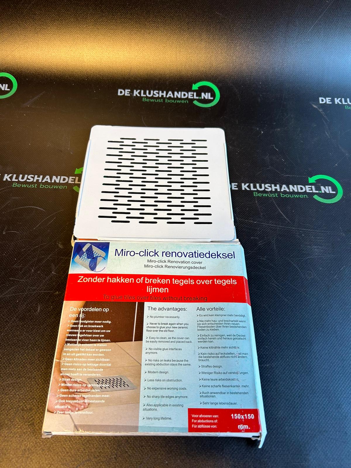 Miro-click manhole cover stainless steel 150x150 mm / 175x175 mm