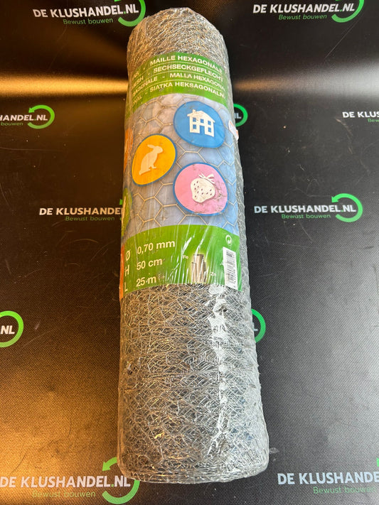 Zeskant Gaas 13x0,7mm - 50cm x 25 meter