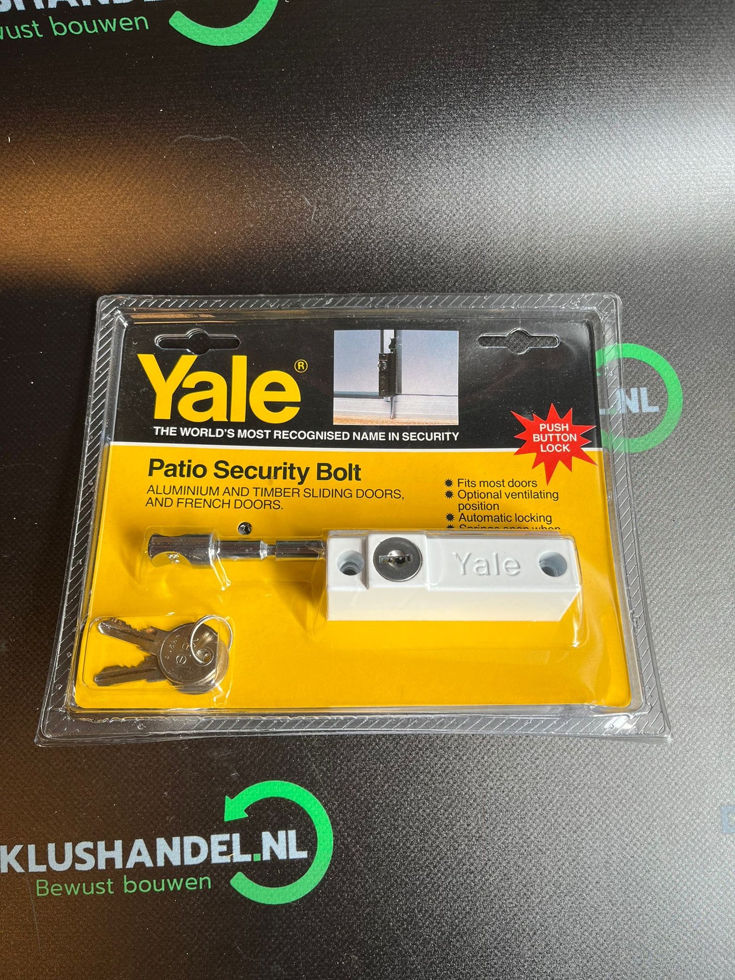 Yale bijzetslot wit