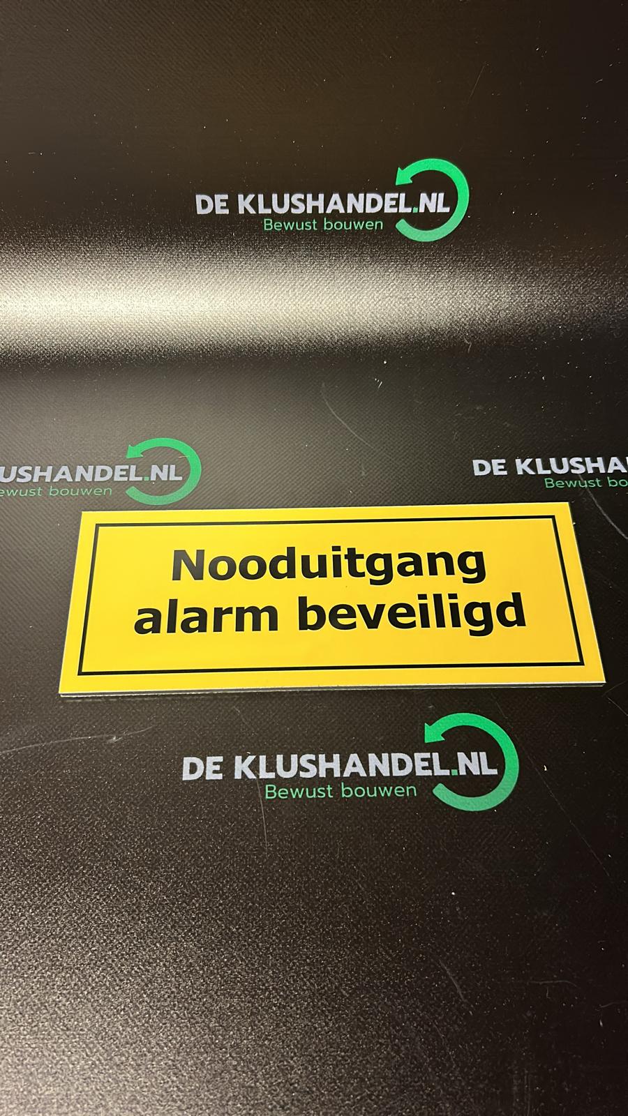 Nooduitgang alarm beveiligd bord 10x25