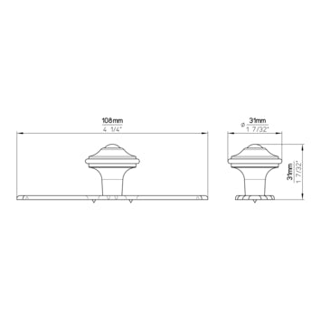 Siro Knop Violet tin look 108mm