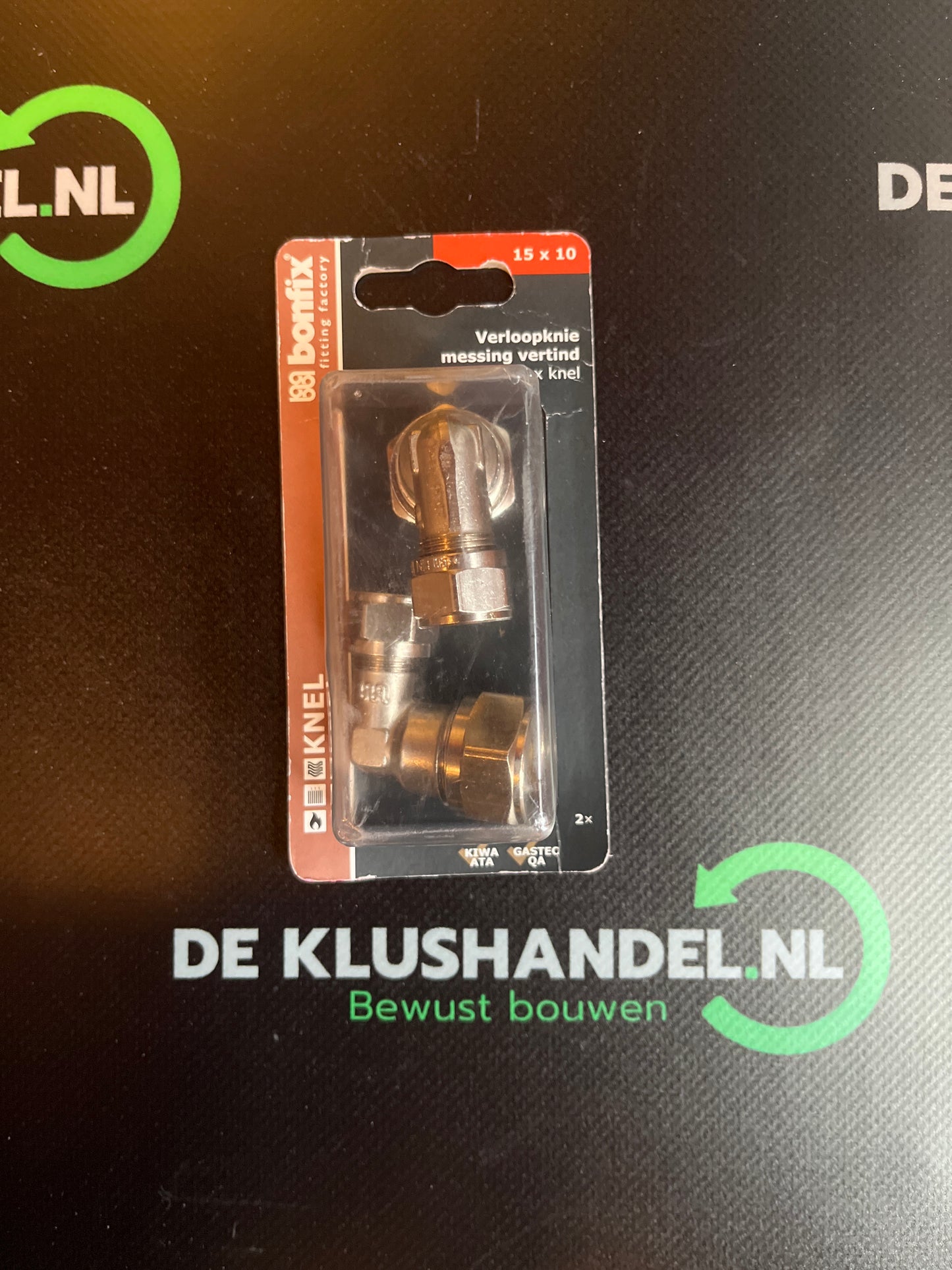 Bonfix vernikkelde knelkoppeling knie 10x15mm