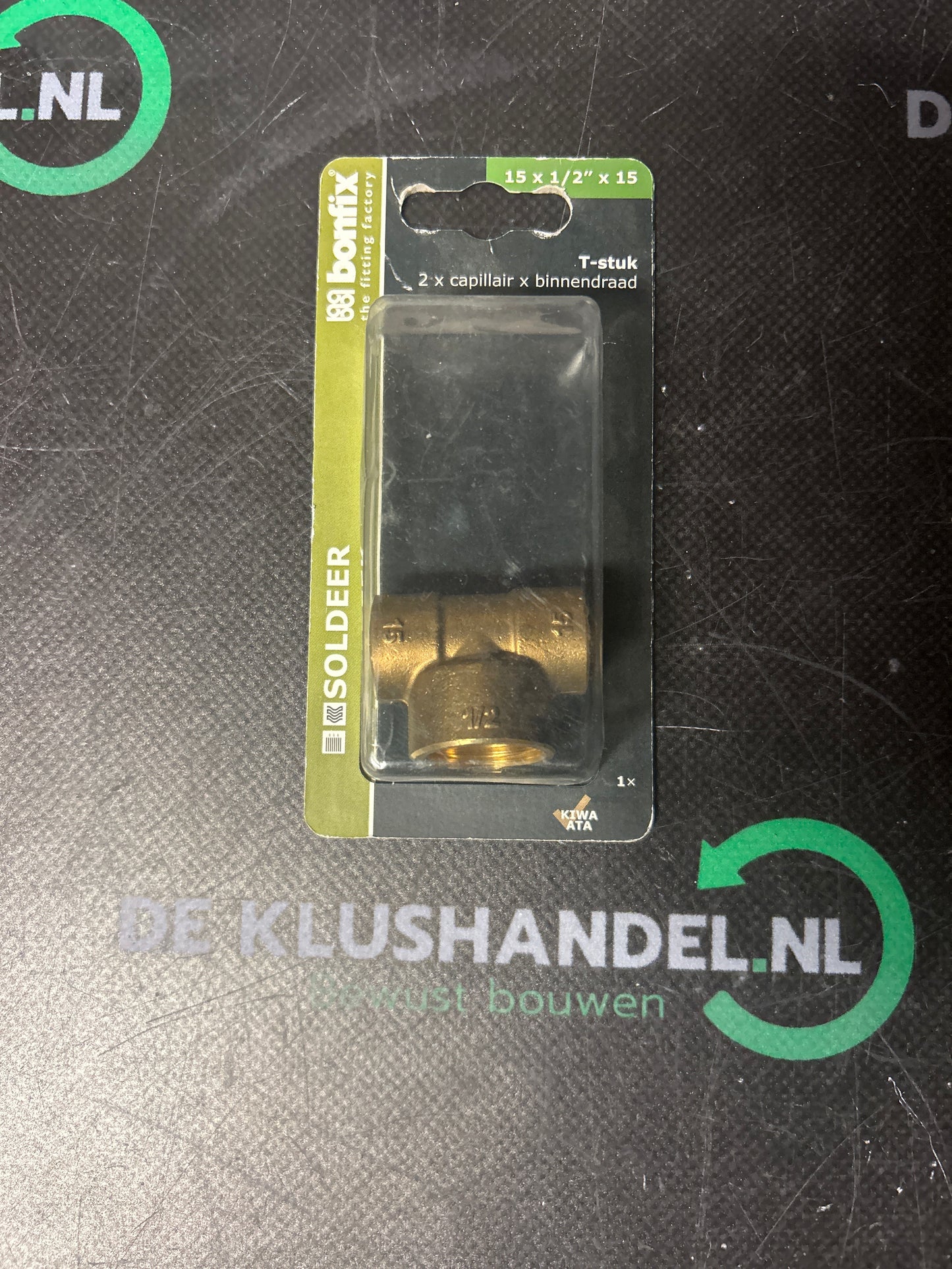 Bonfix soldeer T-stuk 2x capillair x binnendraad 15x1/2x15