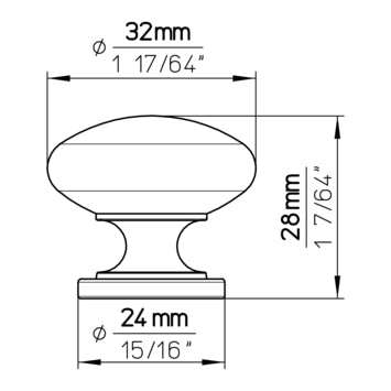 Siro Meubelknop Hilde tin look 32mm