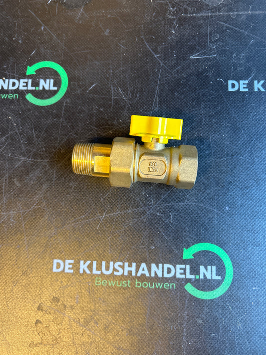 Riko gaskogelkraan knelkoppeling 3/4 binnendraad x 3/4 buitendraad