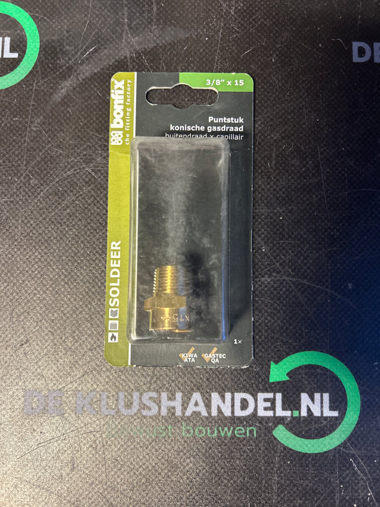 Bonfix soldeer puntstuk konische gasdraad buitendraad x capillair 3/8 x 15
