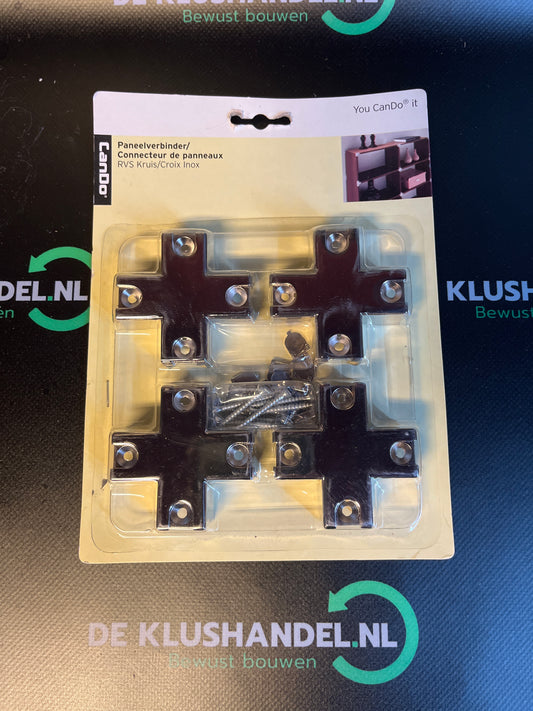 Cando paneelverbinder kruis RVS