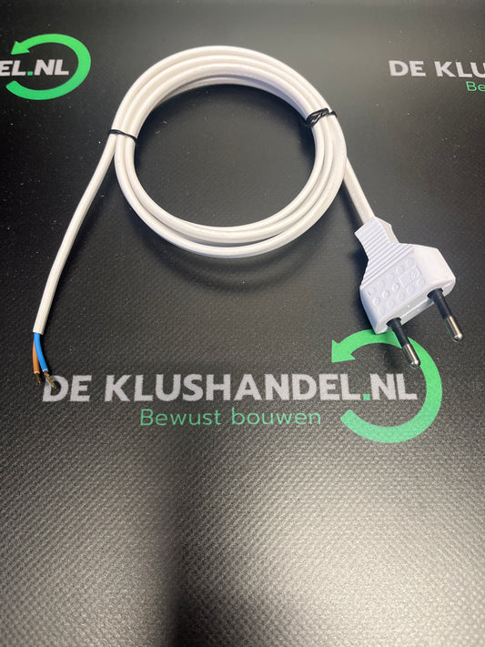 Aansluitsnoer 2x0.75mm 1,5 meter wit