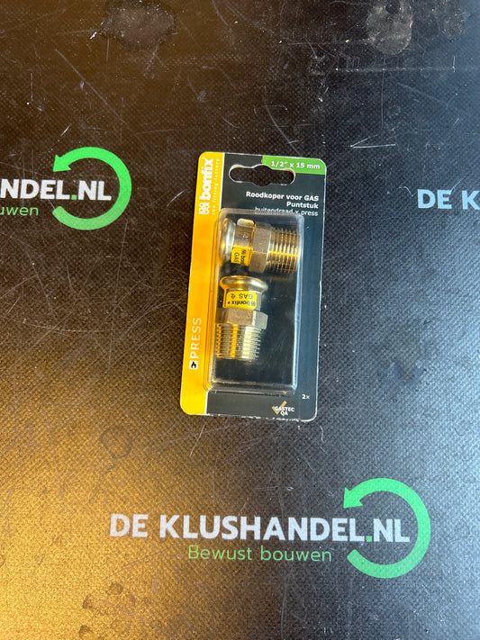 Bonfix puntstuk buitendraad x press 1/2 x 15mm