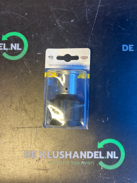 Henco gas perskoppeling recht 26x1 binnendraad