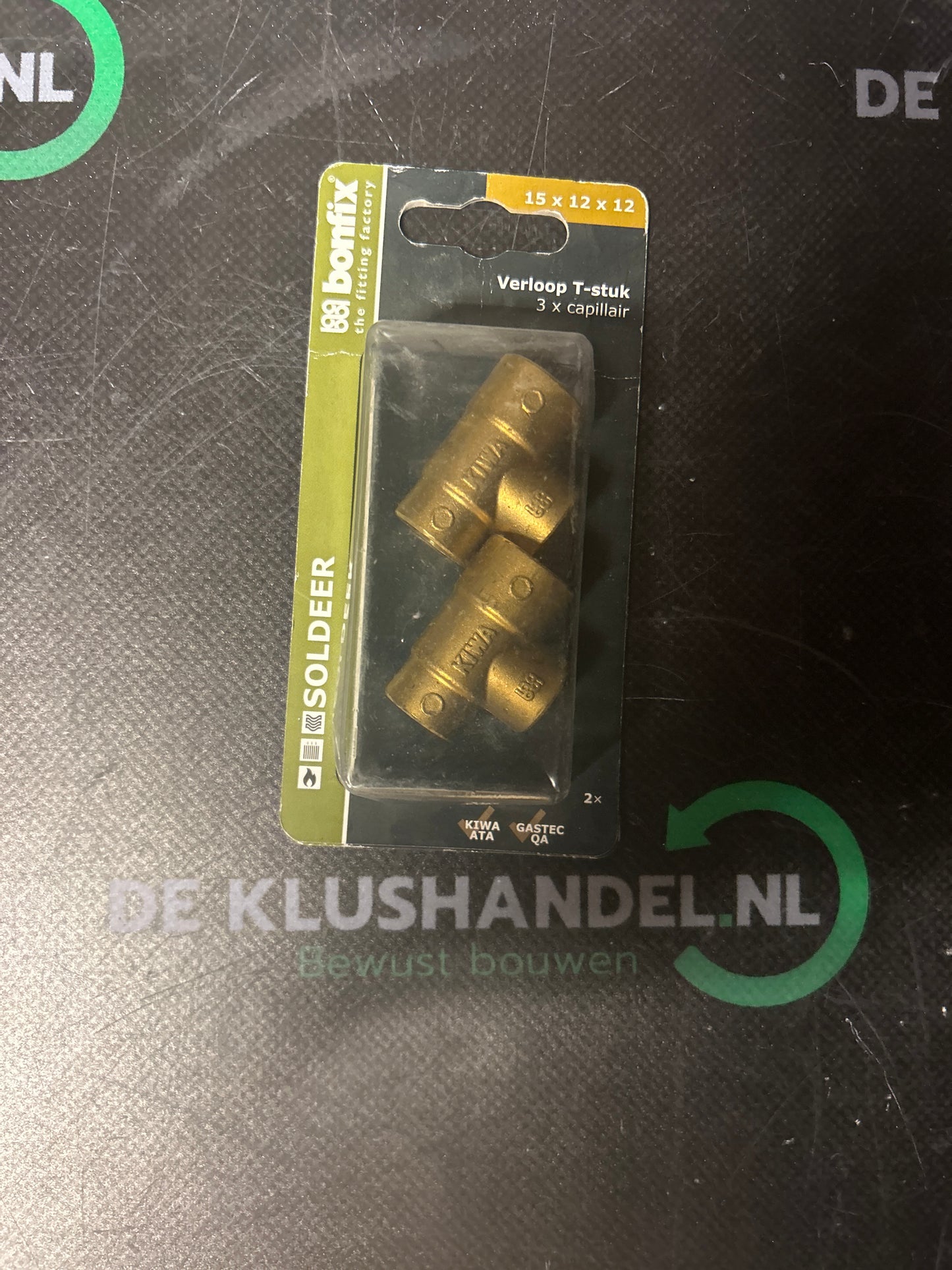 Bonfix soldeer verloop T-stuk 3 x capillair 15x12x12