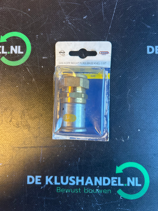 Henco gas perskoppeling/koper 26-22