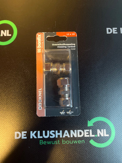Bonfix vernikkelde knelkoppeling recht 10x12mm
