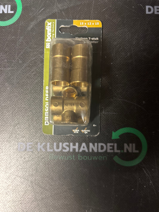 Bonfix soldeer verloop T-stuk 3 x capillair 15x12x15