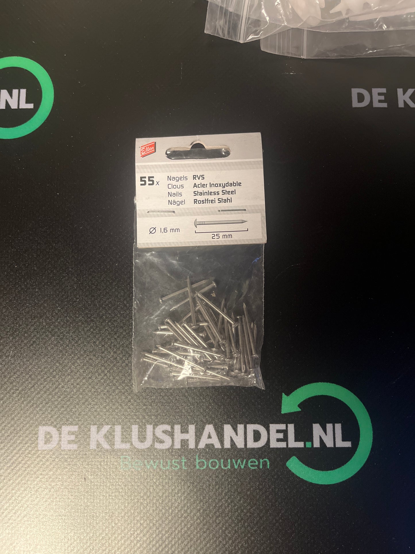 Ellen Tochtstripnagel RVS 1.6 x 25mm