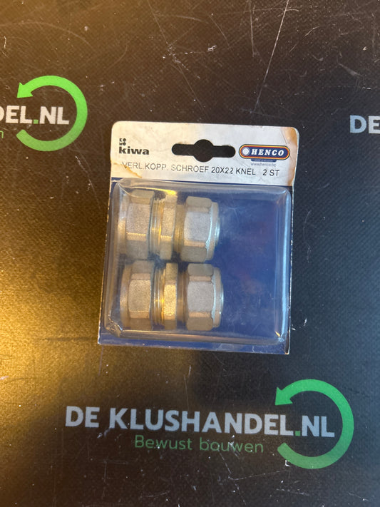 Henco verloopkoppeling schroef 20x22 knel
