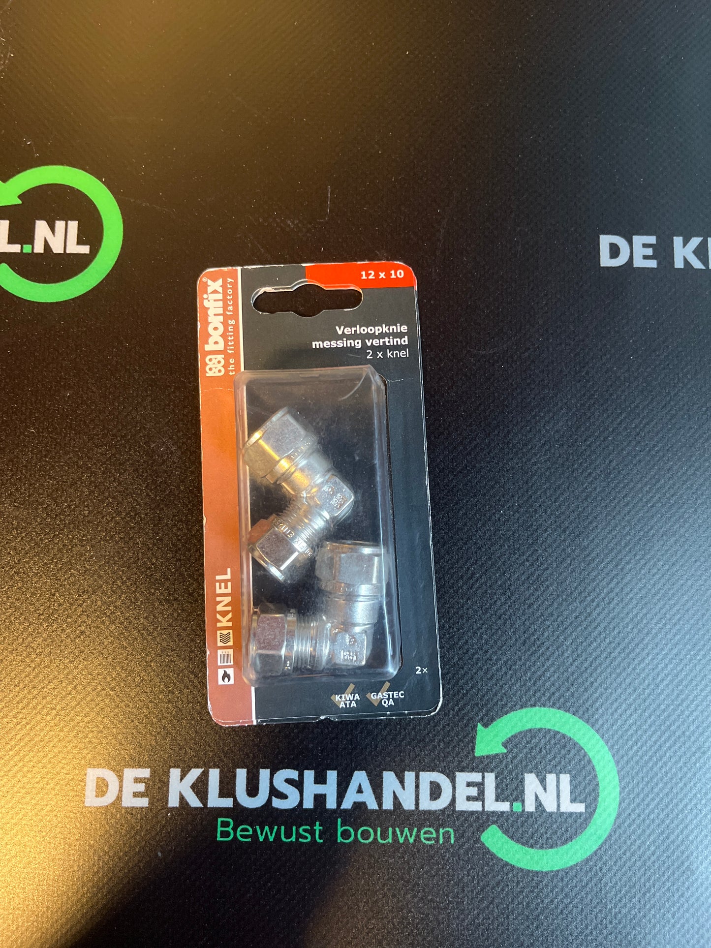 Bonfix vernikkelde knelkoppeling knie 10x12mm