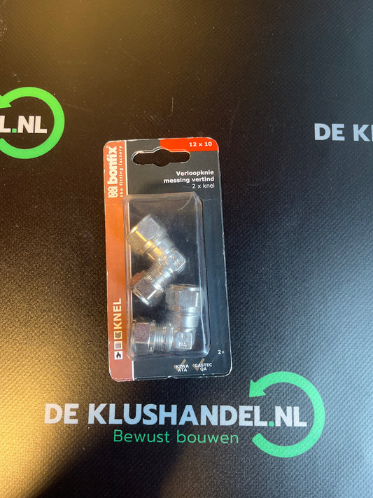 Bonfix vernikkelde knelkoppeling knie 10x12mm