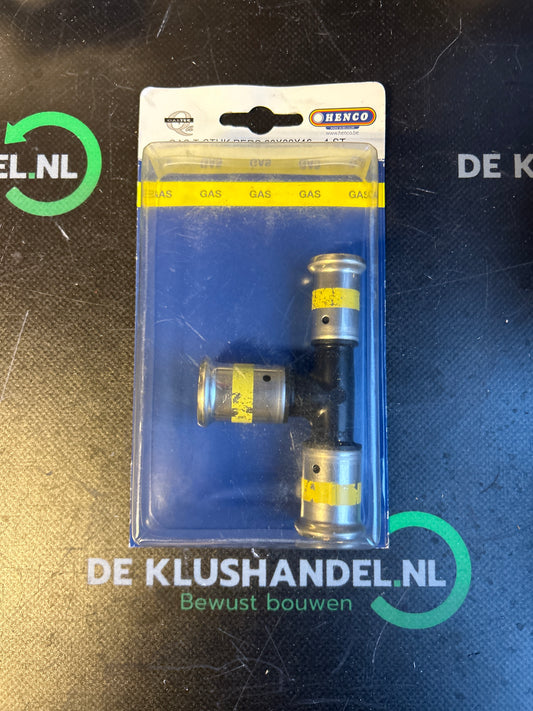 Henco gas perskoppeling t/stuk 20 x 20 x 16mm