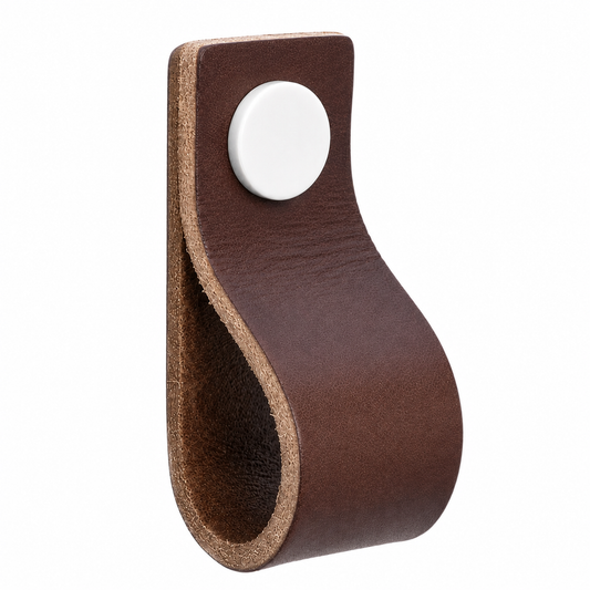 Leren meubelknop - Bruin