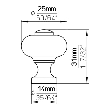 SIRO Knop Nina Wit 25mm