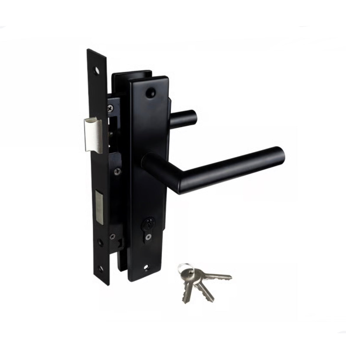 Deurbeslag Set Compleet - RVS - Zwart op Schild - Per Set