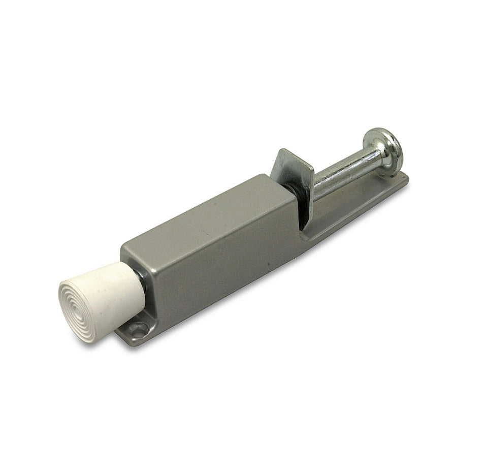 Deurvastzetter met voetstift 120x25 mm grijs