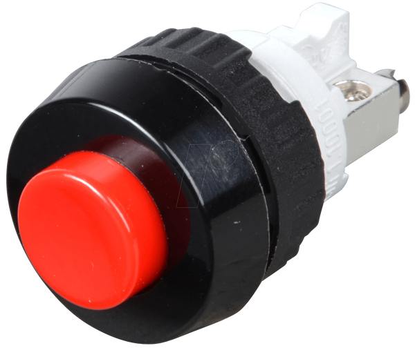 Rafi drukschakelaar 250v 0,7A, Ø 15,2mm, rood