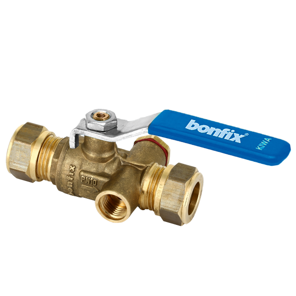 Bonfix kogelstopkraan 28x28mm knel met aftap