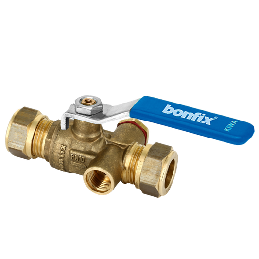 Bonfix kogelstopkraan 28x28mm knel met aftap