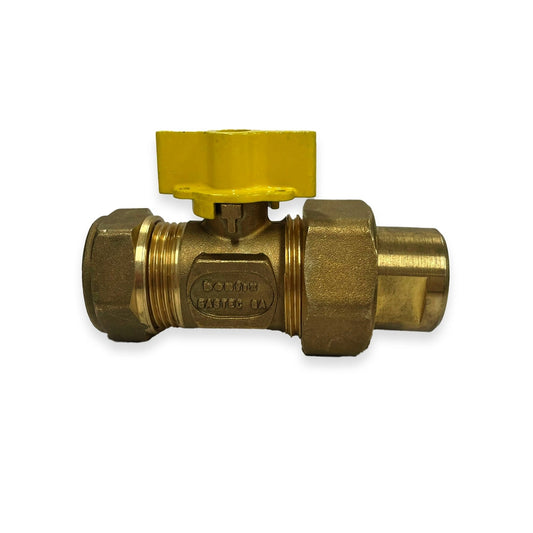 Riko Gaskogelkraan knelkoppeling 22 mm x 1/2'' binnendraad