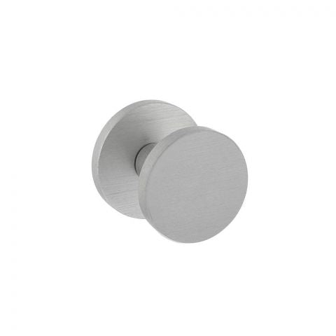 Intersteel Voordeurknop plat ø55mm op achterplaat ø60mm éénzijdige montage aluminium F1