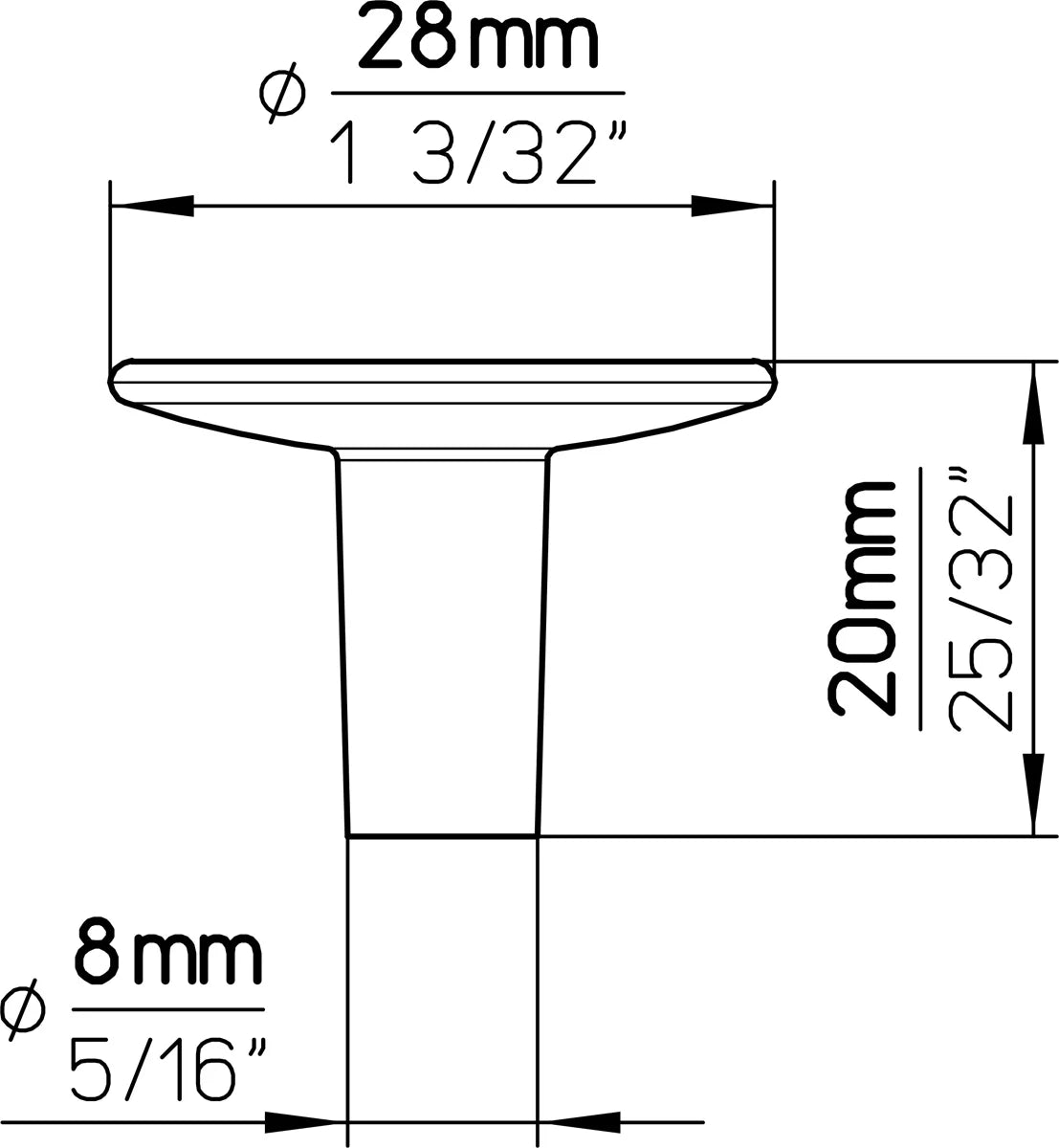 Siro Meubelknop rond 28mm antiek messing