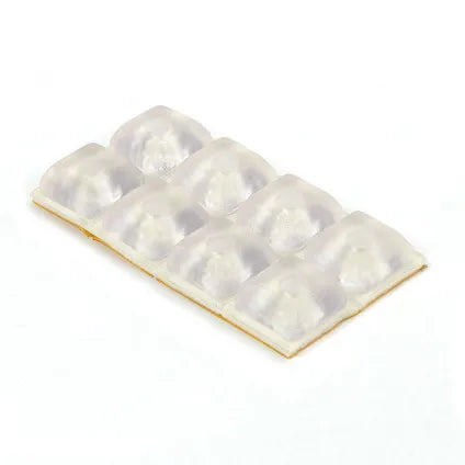 Deurbuffer - zelfklevend - transparant - elastomeer - 13x13mm - 8 stuks